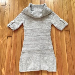 Demanding Heather Gray Turtleneck Sweater Dress